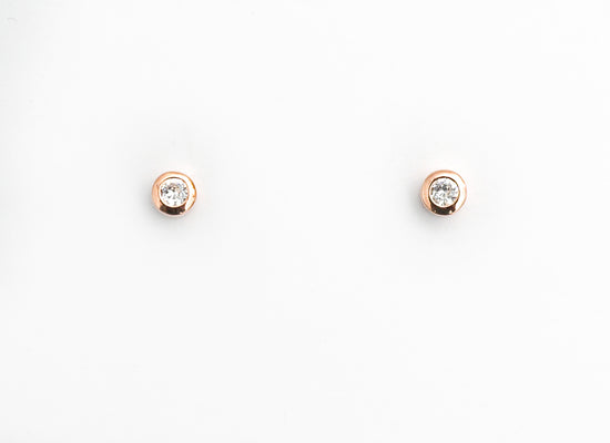 Rose Gold Bezel Setting Archie Studs