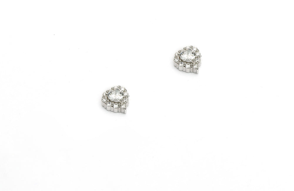 Sara Petite Diamonds Studs on 925 Silver