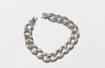White Gold Solid Link String Diamond Studded Bracelet
