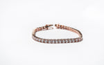 Alica Rose Gold Single Line 18 Cent Solitaire Bracelet on Pure 925 Silver