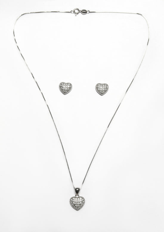 Elevated Heart Illary Pendant Set With Chain