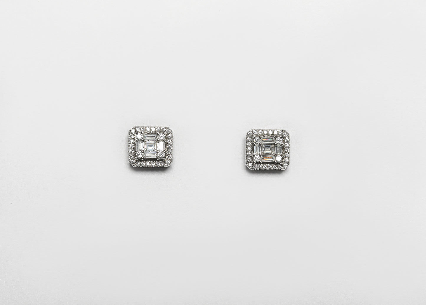 Emerald Cut Illusion Setting Janet Pendant Set with Earrings