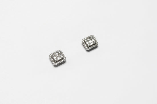 Emerald Cut Illusion Setting Janet Pendant Set with Earrings