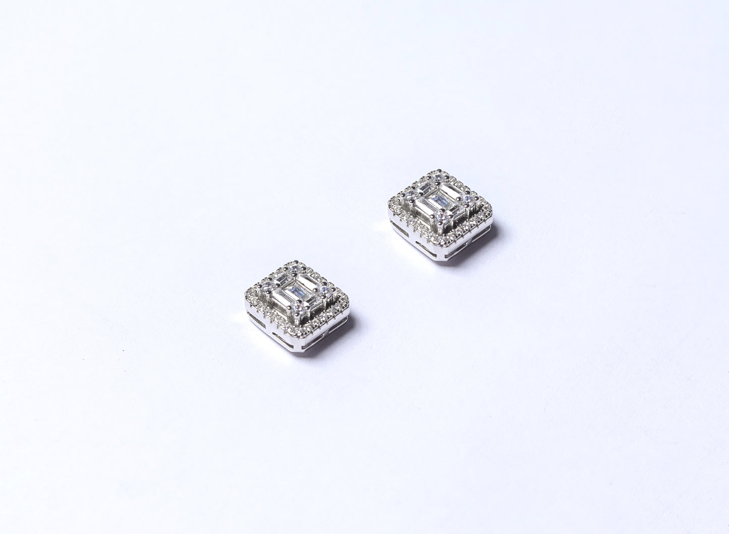 Emerald Cut Illusion Setting Janet Pendant Set with Earrings