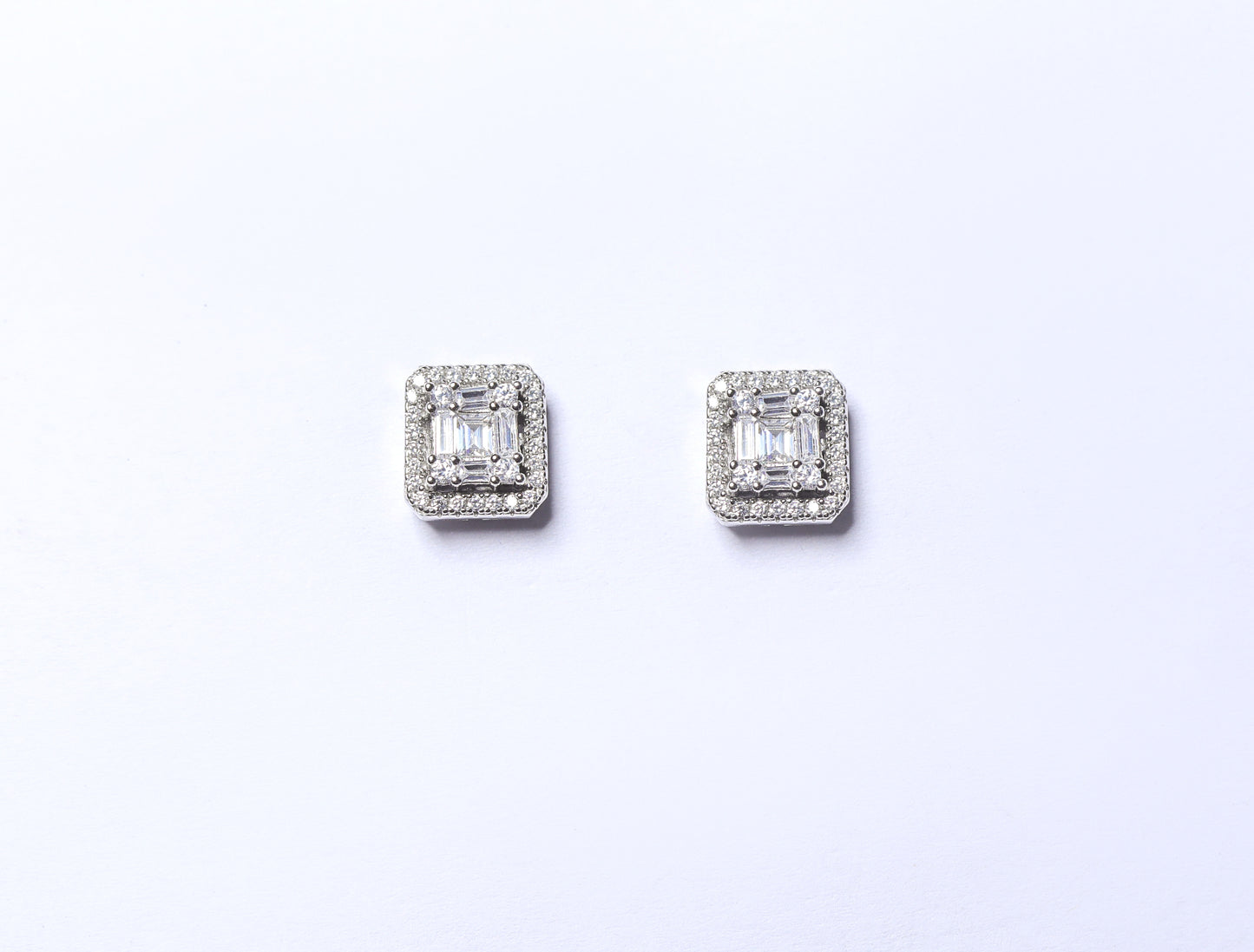 Emerald Cut Illusion Setting Janet Pendant Set with Earrings