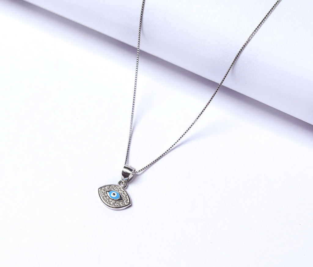 Shop Kids Evil Eye Pure 925 Silver Pendant with Chain Online