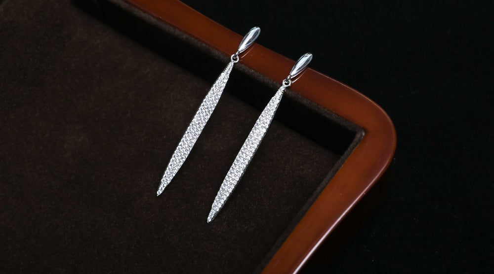 Needle Pin Diamond Earrings