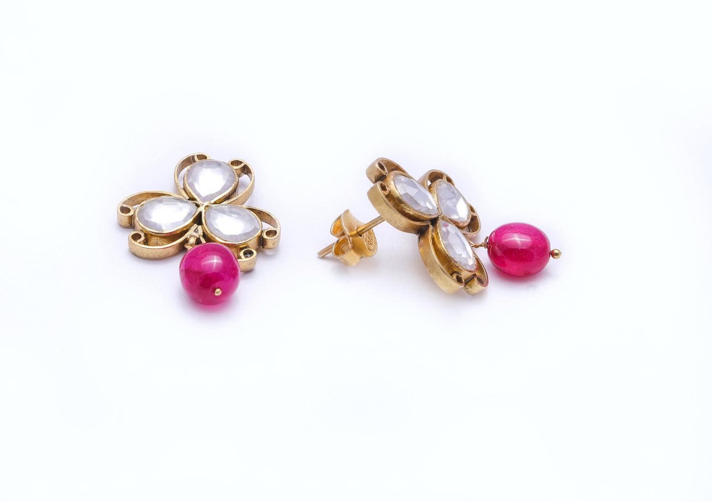 Ramyasi Polki Earrings - Pure 925 Silver