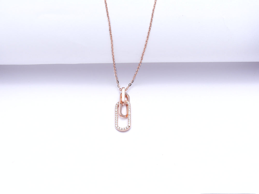 Rose Gold Sintara Diamond Studded Pendant with Chain