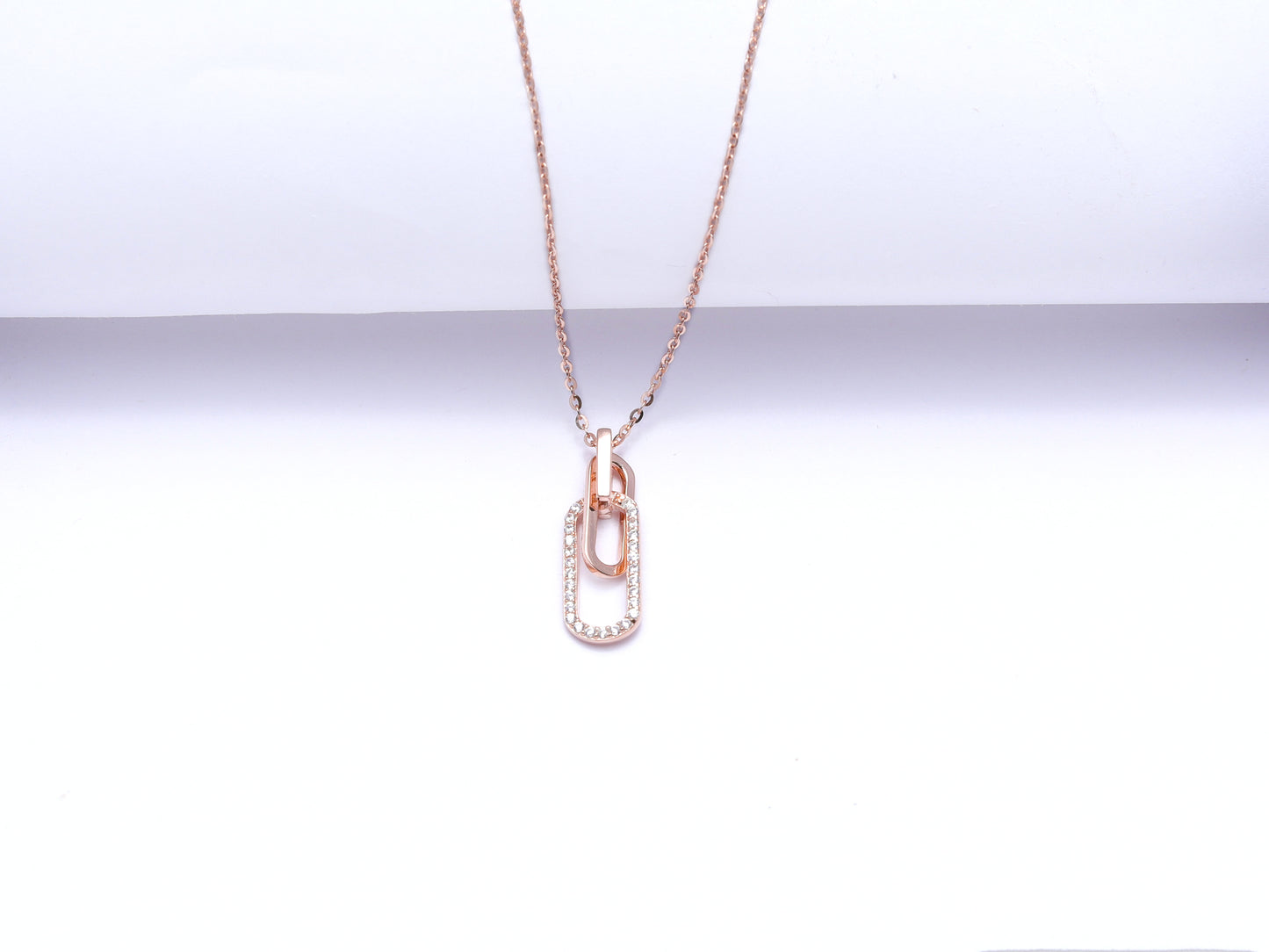 Rose Gold Sintara Diamond Studded Pendant with Chain