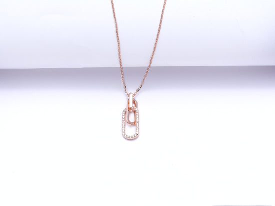 Rose Gold Sintara Diamond Studded Pendant with Chain