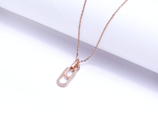 Rose Gold Sintara Diamond Studded Pendant with Chain