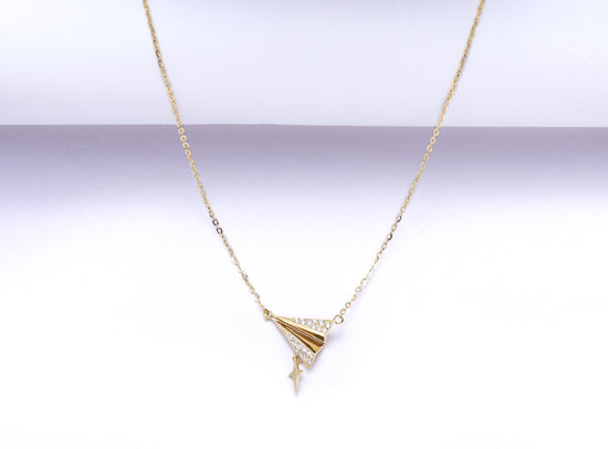 The Gold Finish Rocket Lisa Pendant with Chain
