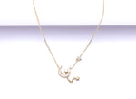 The Gold Finish Trailing Star and Moon Senobar Pendant with Chain