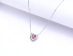 Pink Heart Solitaire Pendant