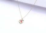 Elaine Heart Solitaire 18k Gold  Finish With Red Solitaire Pendant With Chain