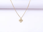 4 Heart Diamond Studded Gold Finish Quila Pendant with Chain on Pure 925 Silver
