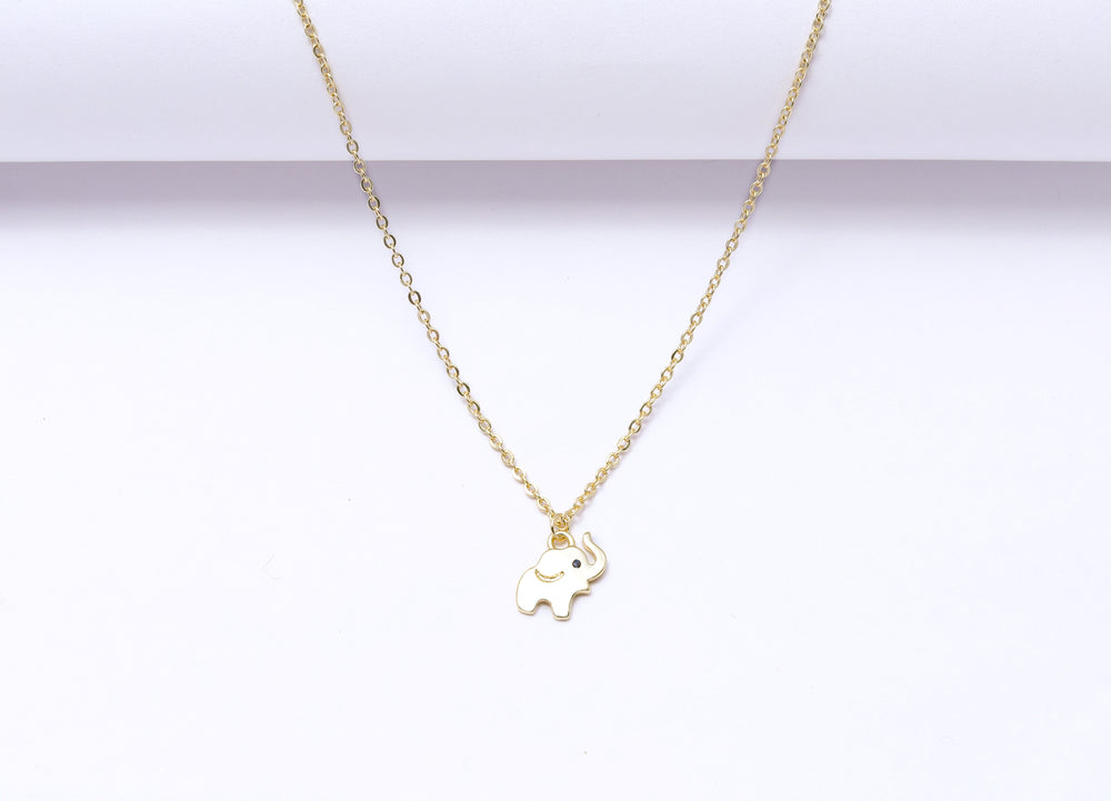 Gold Finish Elephant Pendant With Chain