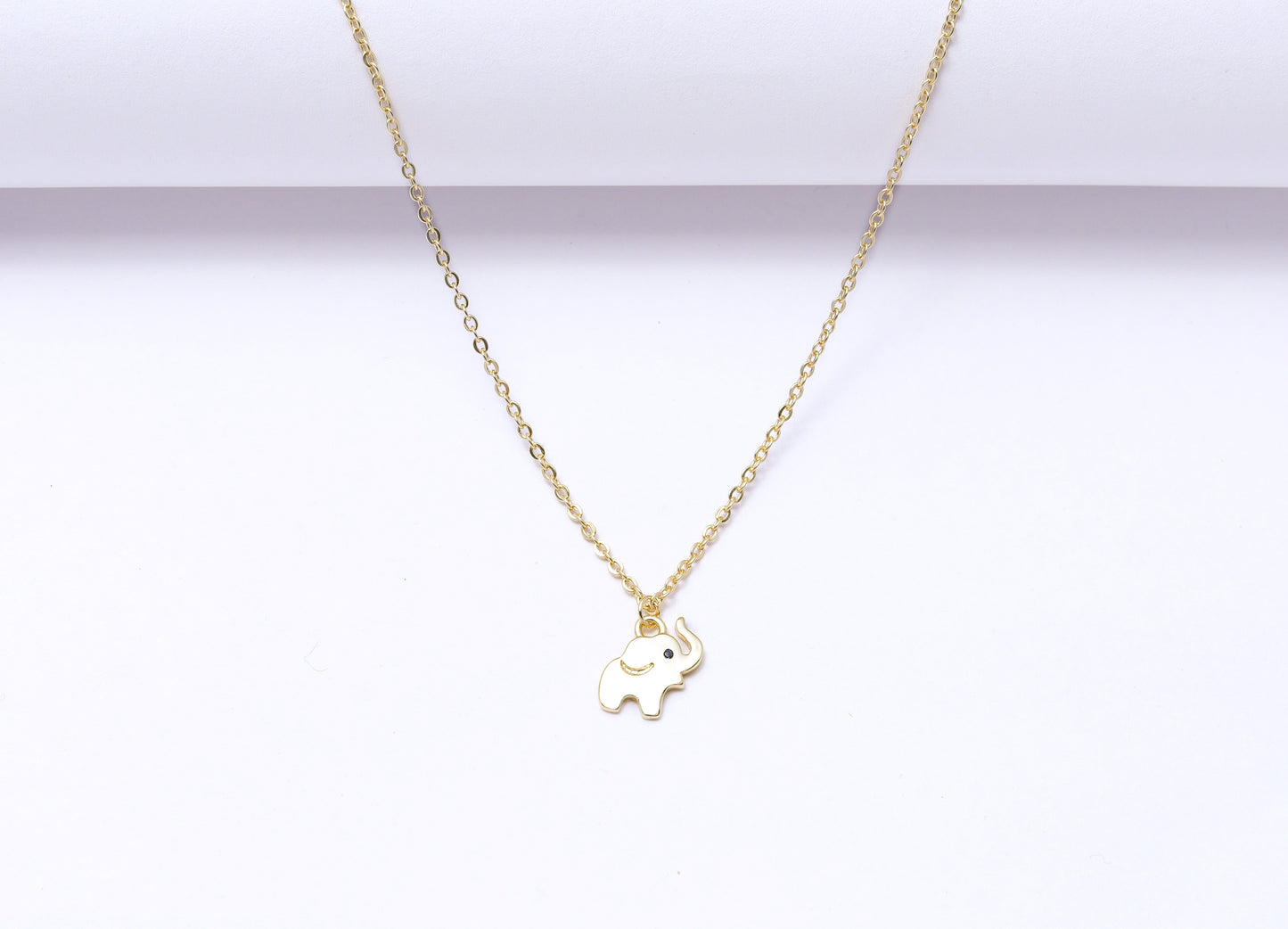 Gold Finish Elephant Pendant With Chain