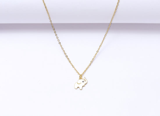 Gold Finish Elephant Pendant With Chain