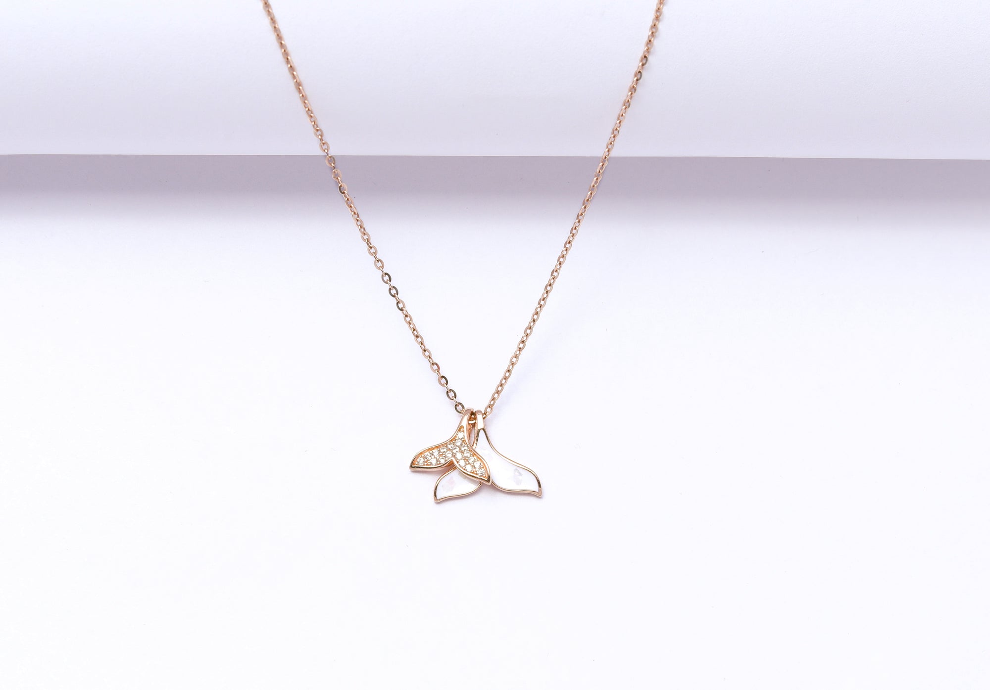 18K Gold Natural Jade Dolphin Pendant Necklace