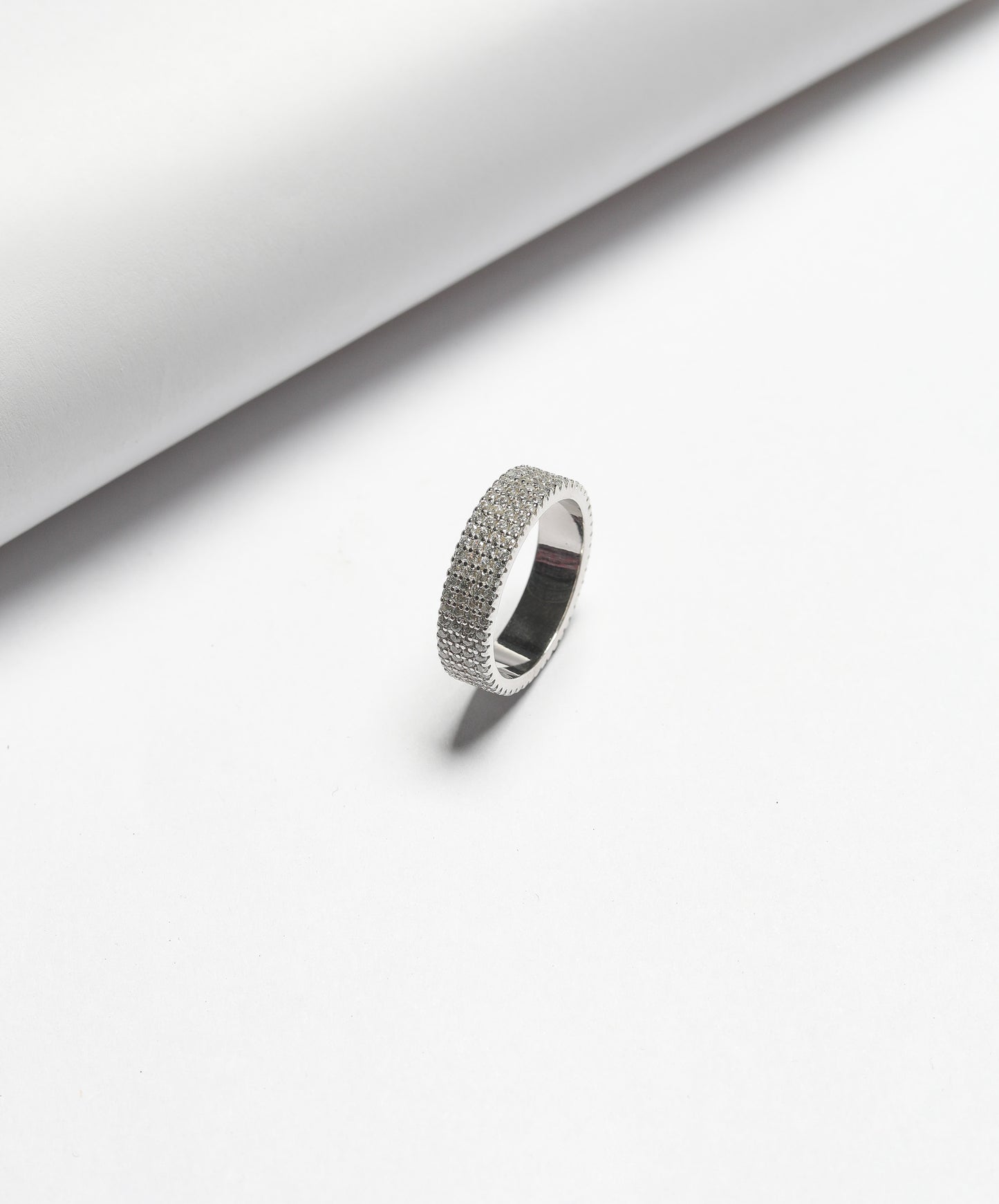 Senobar Diamond Band Ring on Pure 925 Silver.