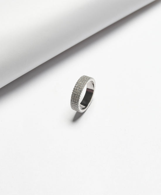 Senobar Diamond Band Ring on Pure 925 Silver.