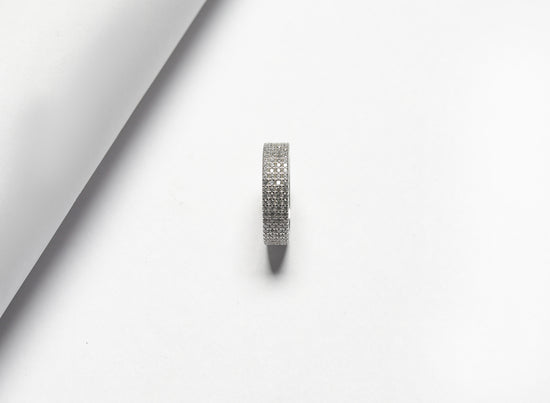 Senobar Diamond Band Ring on Pure 925 Silver.