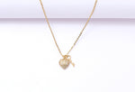 Diamond Studded Key to my Heart Fiona Pendant with Chain in 18k Gold finish