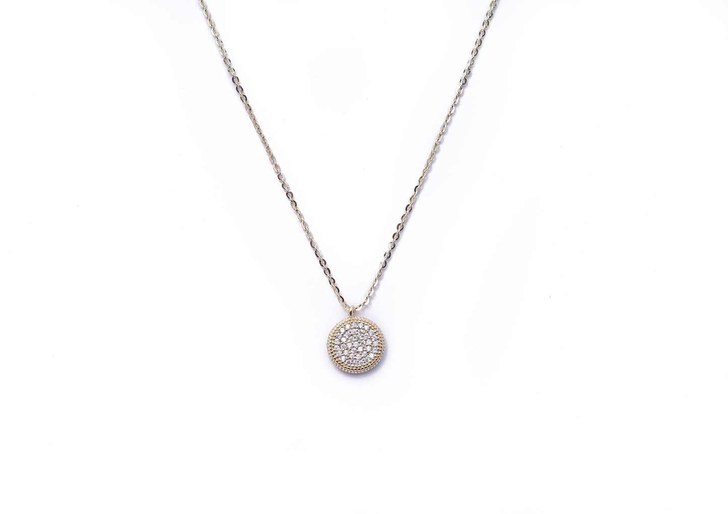 Yellow Gold Finish Pendant with Chain