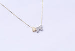  Gold FInish Diamond Dog Pendant with Chain