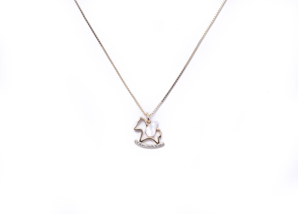 Unicorn Gold Finish Pendant With Chain