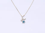 The Sleepy Joe Moon And Star Gold Finish Pendant With Chain