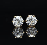 The 18k Gold Finish Classic Solitaire Studs with Premium Screw Backs