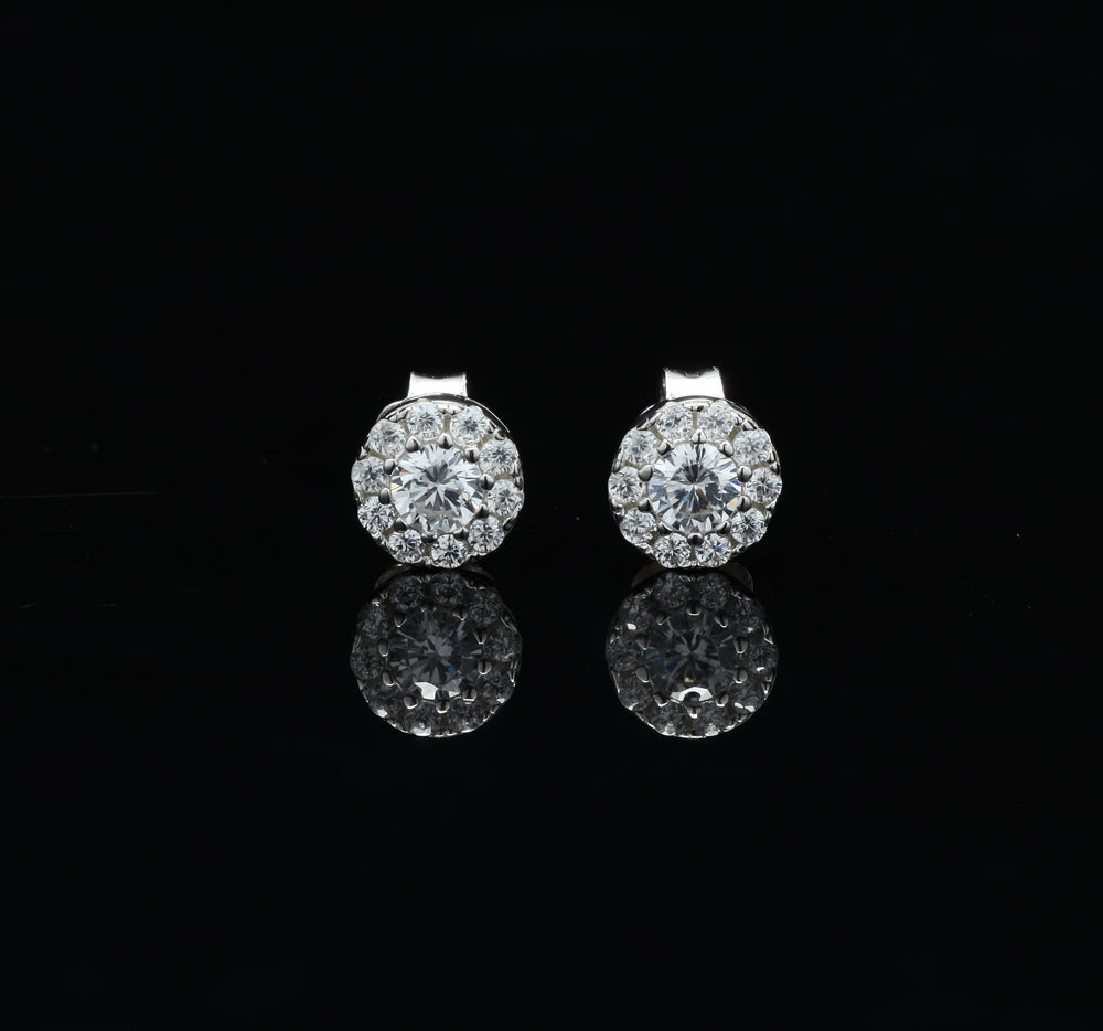 Mirana Small Diamond Studs on Pure 925 Silver