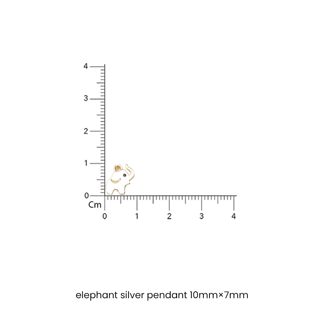 Gold Finish Solid Elephant Pendant With Chain