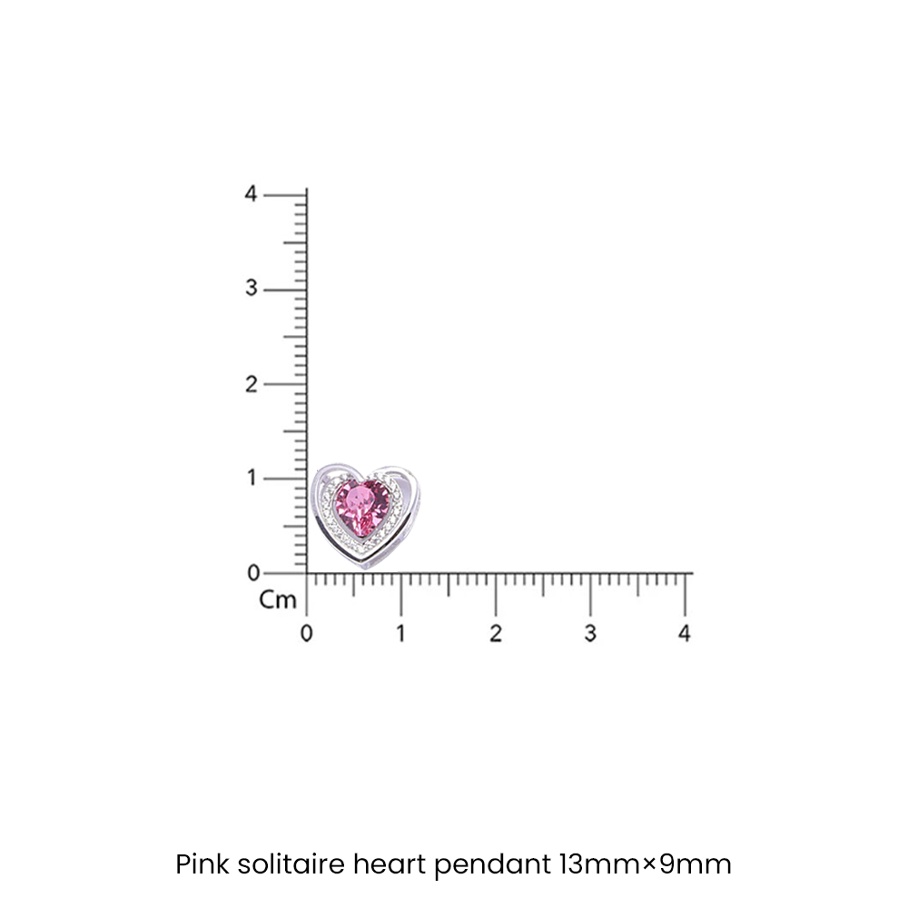 Kaira Heart Pendant with Pink Heart Solitaire