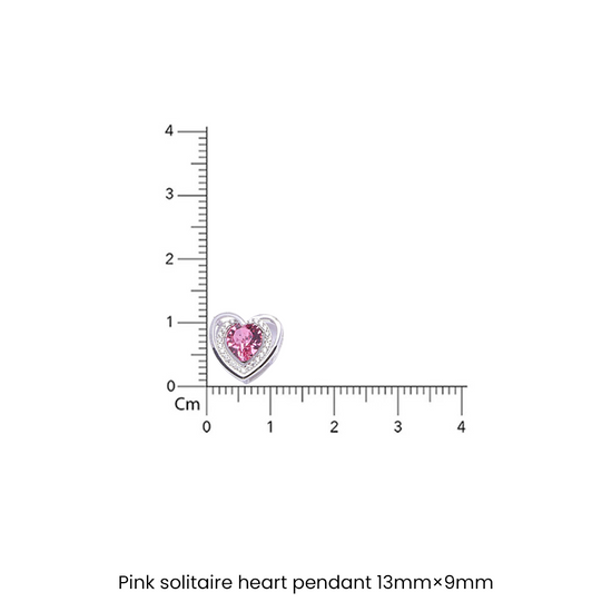 Kaira Heart Pendant with Pink Heart Solitaire