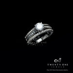 Queens Triband 1 Carat Solitaire Wedding Ring on Pure 925 Silver