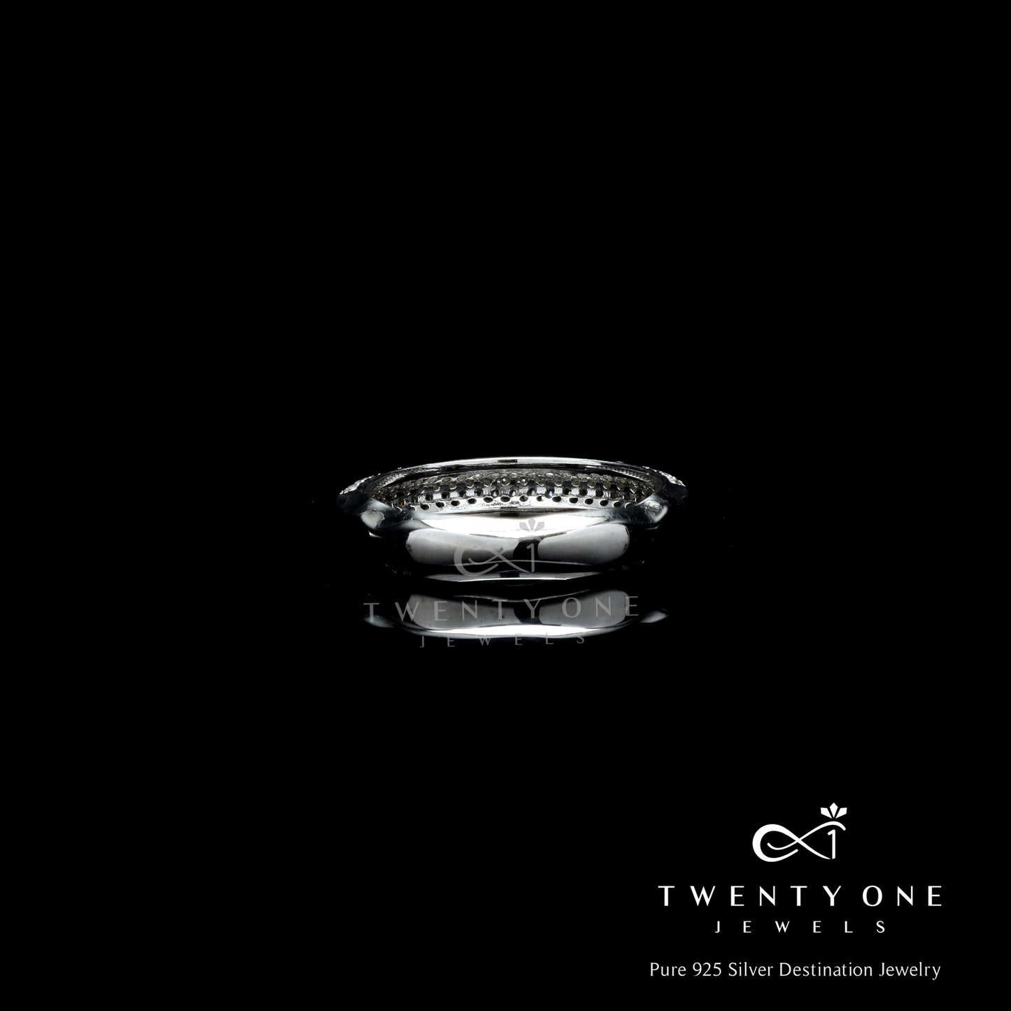 Renosa Diamond Band Ring on Pure 925 Silver