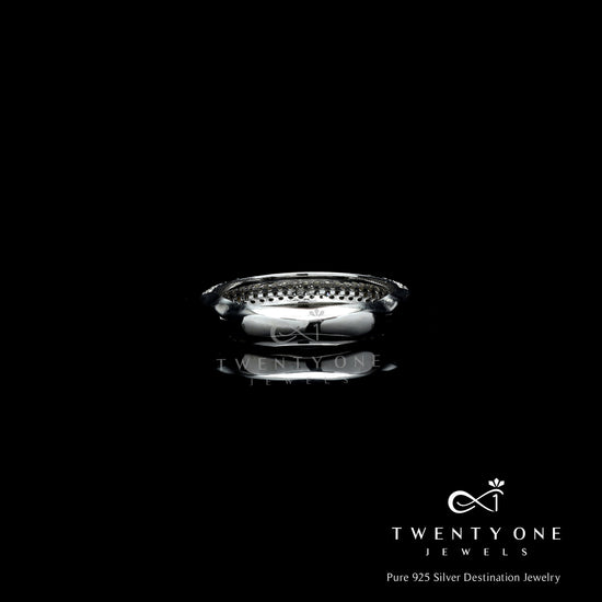 Renosa Diamond Band Ring on Pure 925 Silver