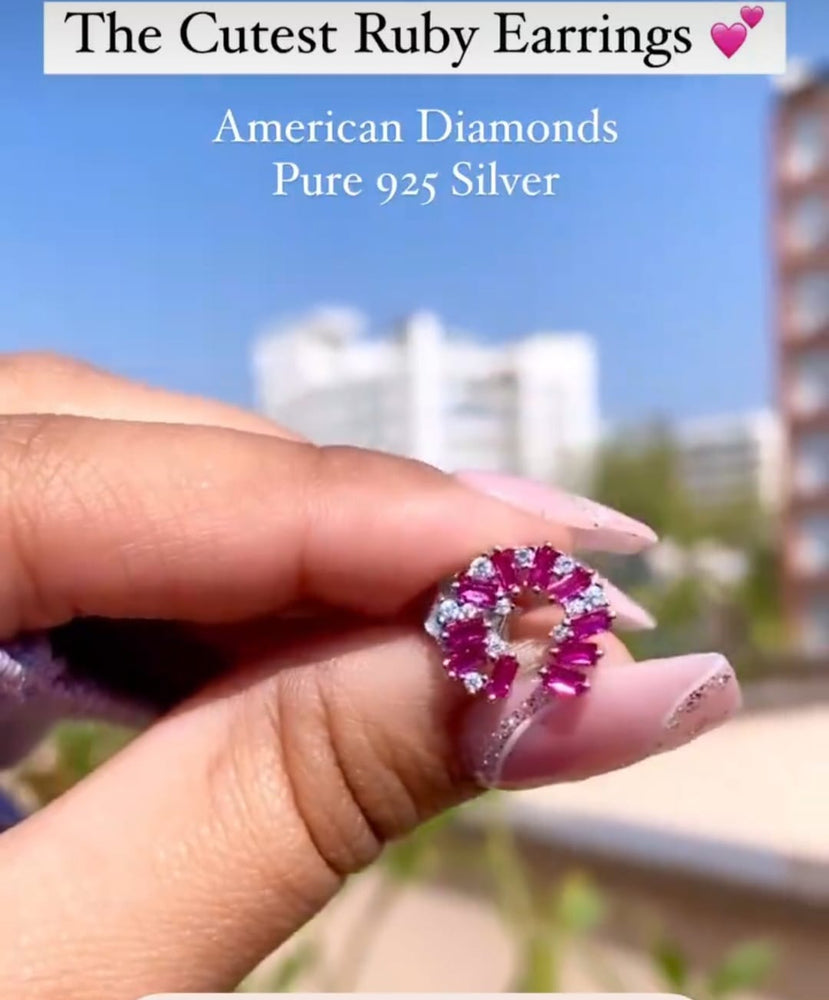 Semi Tia Hoops with American Diamond Tapers