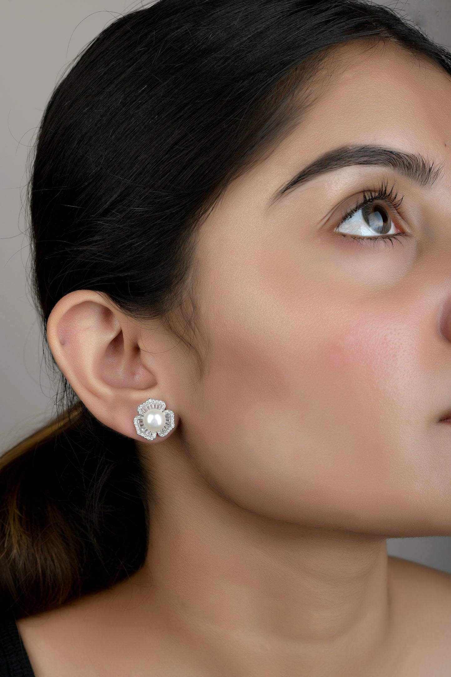 Anthurium Fresh Water Pearl Studs on Pure 925 Silver