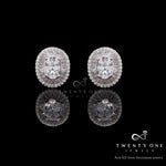 Solitaire Diamond and Baguette Larissa Studs on Pure 925 Silver