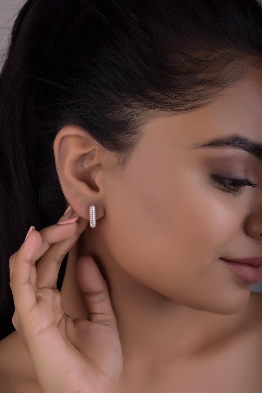 The Rose Gold Diamond Hoops