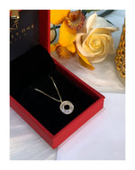 Ring of Love Diamond Pendant with Chain in 18k Gold Finish