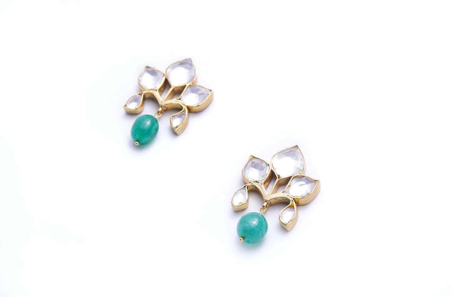 Lavasi Pure 925 Silver Polki Earrings