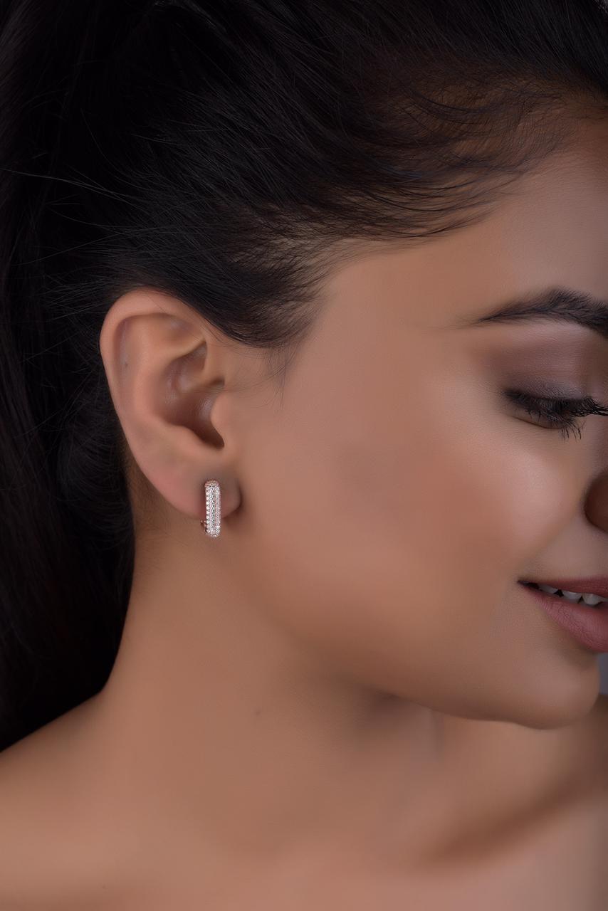 The Rose Gold Diamond Hoops