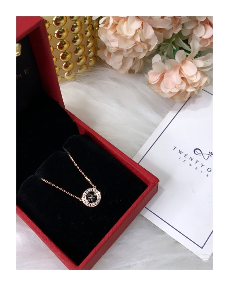 Rose Gold Emily Diamond Pendant with Chain