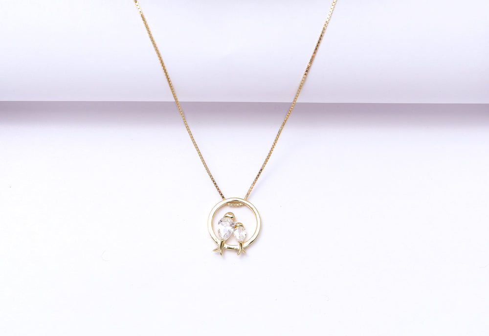 Love Birds Solitaire Pendant with Chain